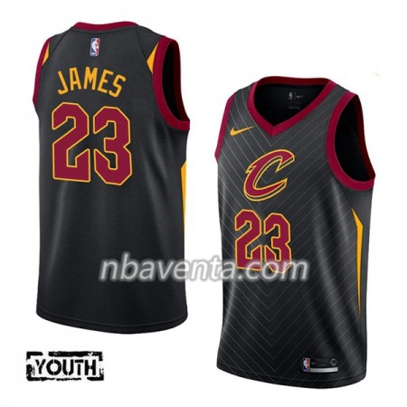Camiseta Niños Cleveland Cavaliers LeBron James 23 Nike 2017-18 Negro Swingman Camiseta Niños Cleveland Cavaliers LeBron James 23 Nike 2017-18 Negro Swingman